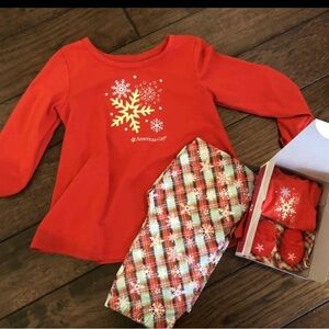Like New Size 6 American Girl Pajamas sand matching doll pajamas!